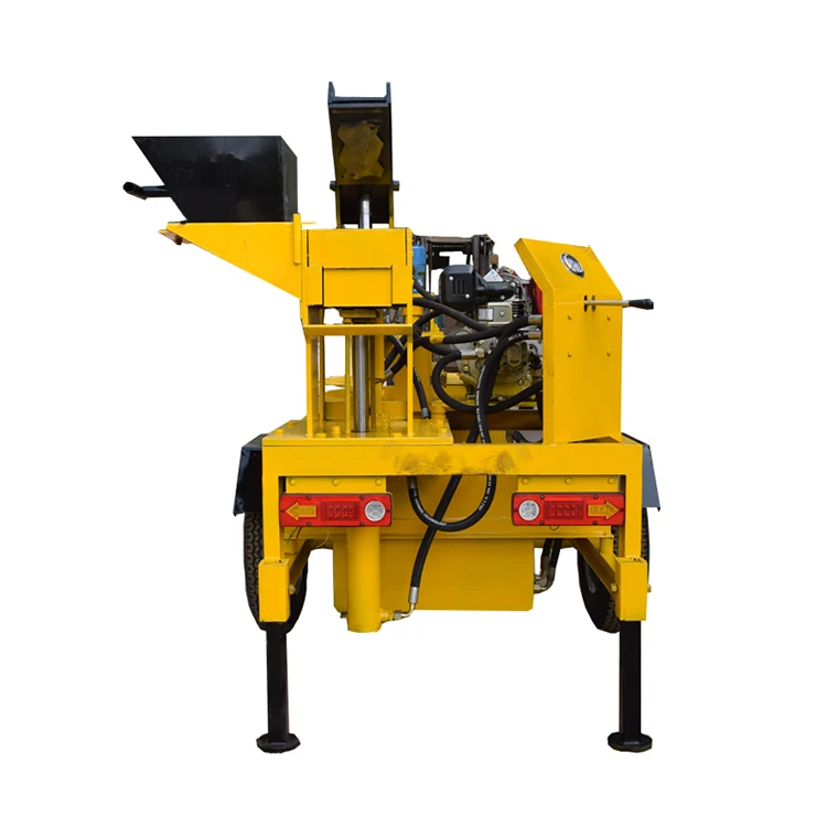 Mobile Compressed M7MI Mobile Diesel Engine Earth Soil Mud Interlocking Brick Blocks Making Machine Price In Zambia