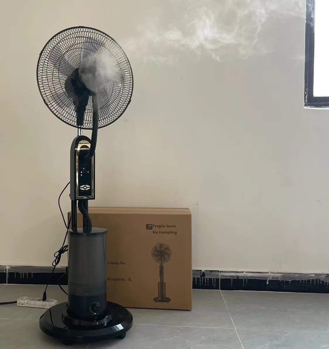 D Cost Efficient Industrial Stand Height Adjustable Centrifugal Water Mist Fan