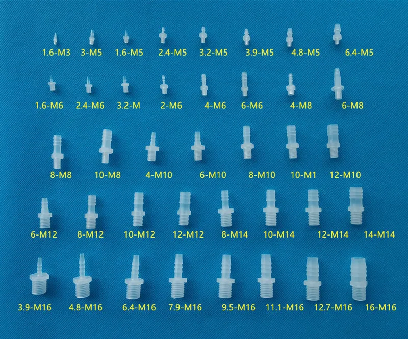 Plastic Straight threaded tubing barb fitting adapter Coupler male thread barbed hose pipe connector