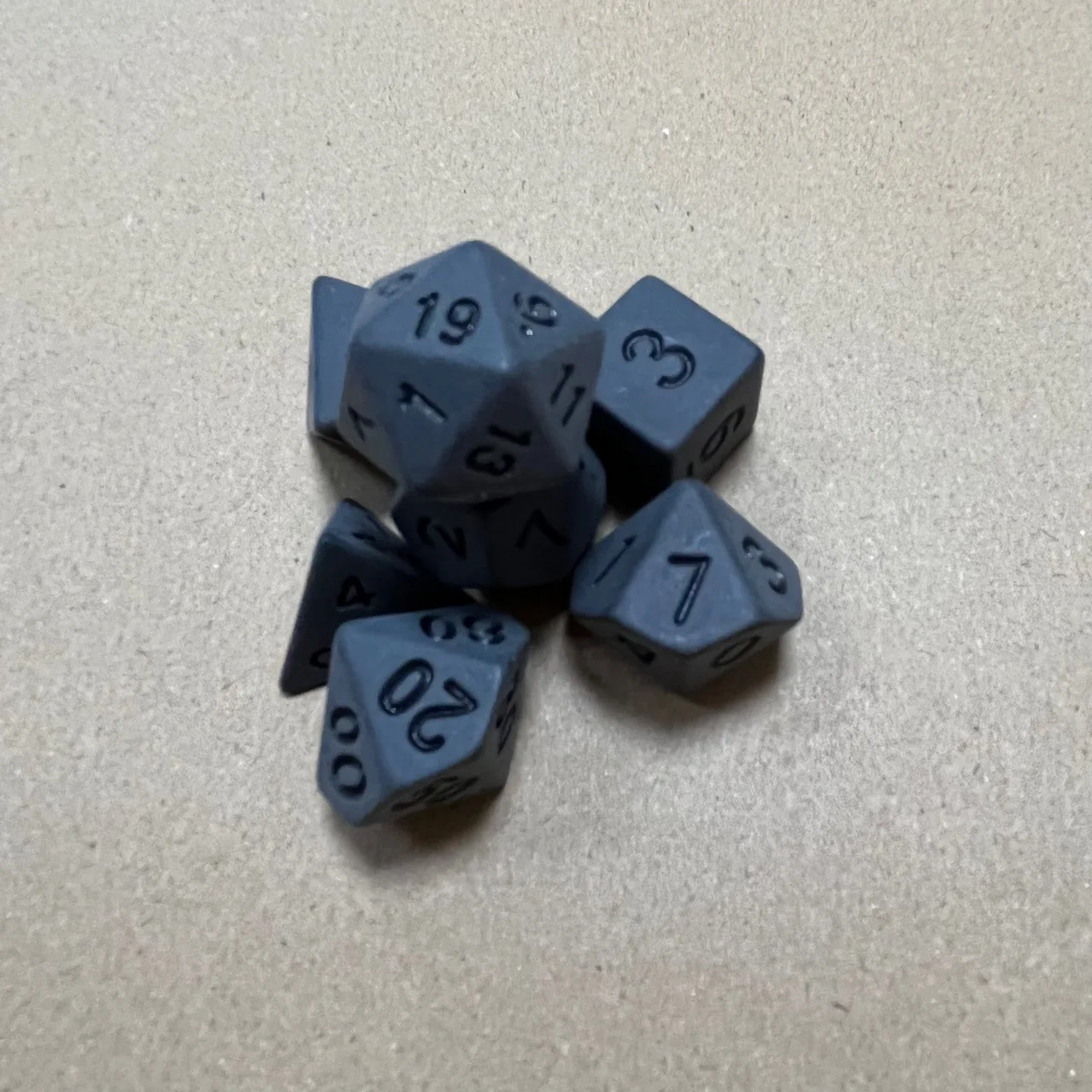 wholesale 7 Pieces Polyhedral Black Obsidian Stone Dice Dungeons and Dragons d&d RPG Dice Set