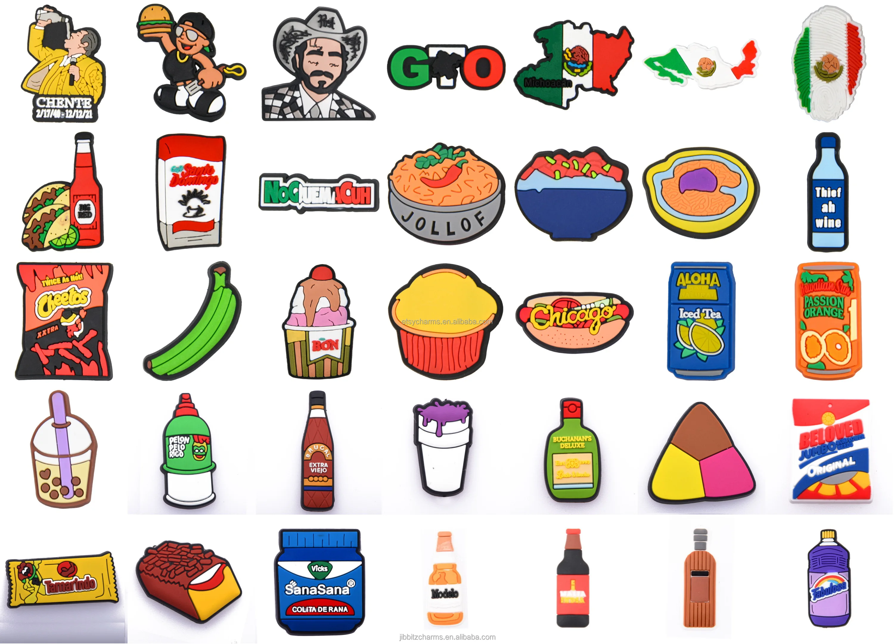 Custom clog Shoe Charm Wholesale Mexican clog charms new design shoe pin shoelace clip mexican charms for unisex clog shoes