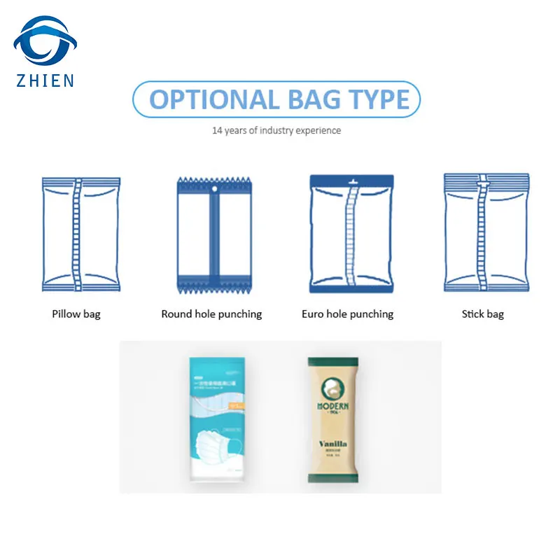 
ZE250 Automatic Small Bakery Breadsticks Bread Flow Pack Pouch Packing Machine Price 