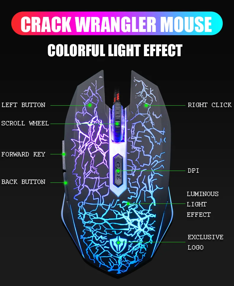 Best-Selling Backlit 108 Keys Wired And Mouse Set Desktop Computer Game Keyboard