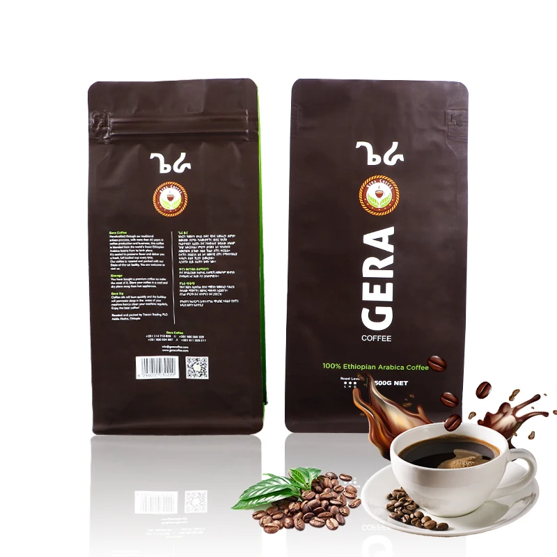 Compostable Coffee Bag Valves Biodegradable Plastic Zip Coffee Tea Snack Packaging Coffee Pouches Bags With Valve