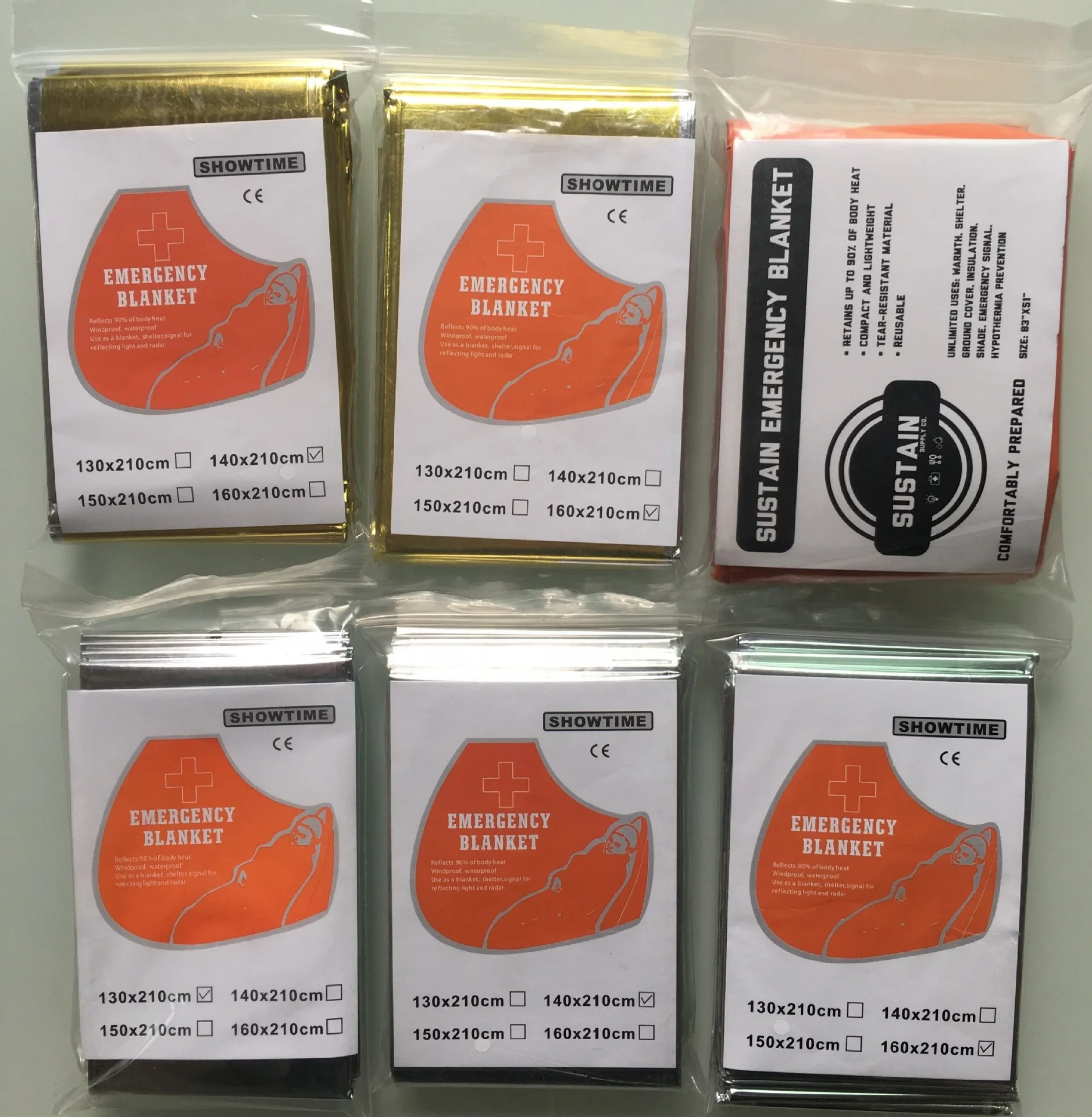 IRONDONKEY Outdoor Folding 210 * 160CM Emergency Blanket Protective Warmth First Aid Sleeping Bag