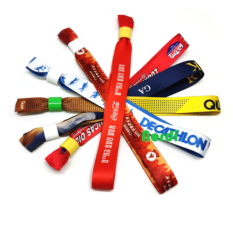 event entrance ticket security snap closure weave wristbands/weave fabric wristband/Hand band/Bracelet