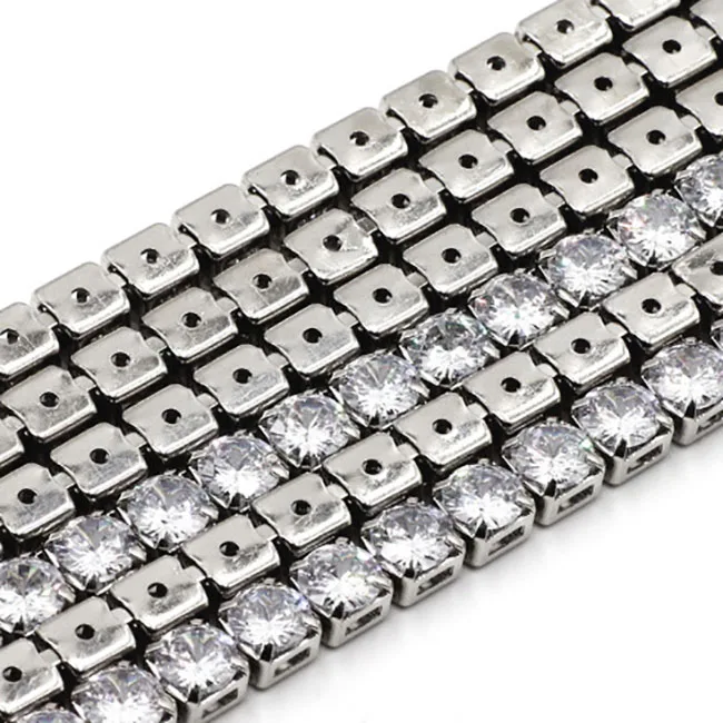 Jewelry Zircon Chain for Necklace Bracelet Waterproof Tarnish Free 18K Gold Plated Zirconia Copper Brass Chain for Necklace