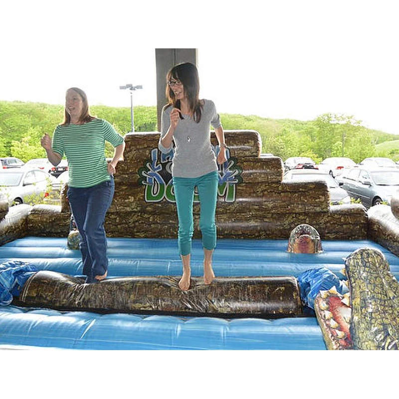 Unique challenge carnival log rolling balance games inflatable log game for sale