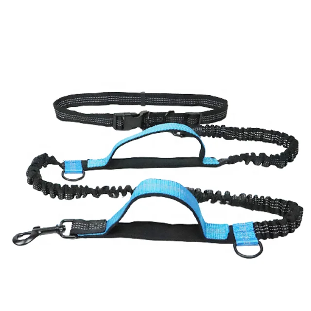 hands free multi function retractable adjustable  bungee running walking leash for dog