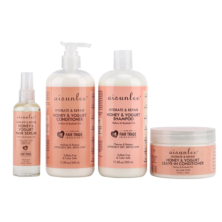 Hot Sale Private Label Hair Care Set 500ml Honey And Yogurt Shampoo Conditioner For Hair Repair