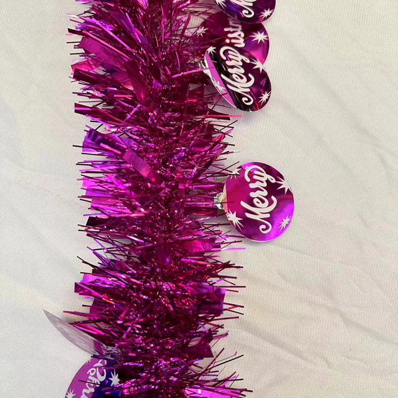 High Quality Indoor Coloful Strips Tinsel Garland Hanging Christmas Decorations Party Wall Background Decor