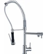 Contemporary 3 way Pull Down Apron Front Kitchen Sinks Faucet Goose Neck Spring Taps Kitchen Sink Taps
