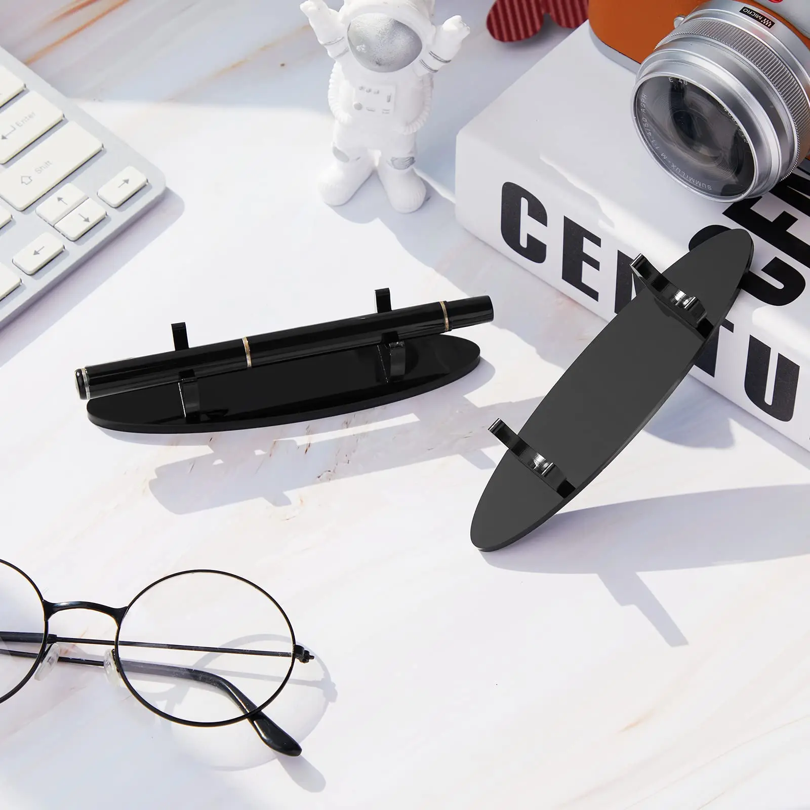 2 Pcs Acrylic Fountain Pen Display Stand Ink Pen Holder Pencil Display for Desk