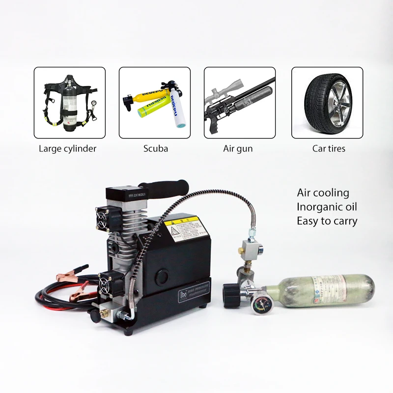 12V Portable Mini PCP Air Car Conditioner Compressor Air Gun and Paintball Tank Pump with Adapter for Scuba Diving