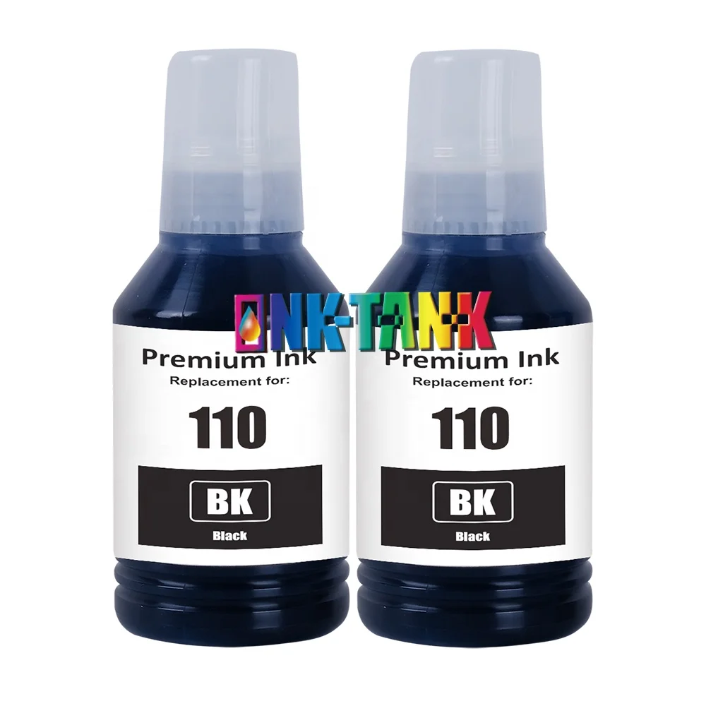 Чернильный Бак 110 C13T03P14A премиум черный цвет совместимый флакон на водной основе заправка чернил для принтера Epson EcoTank M1120 M1140