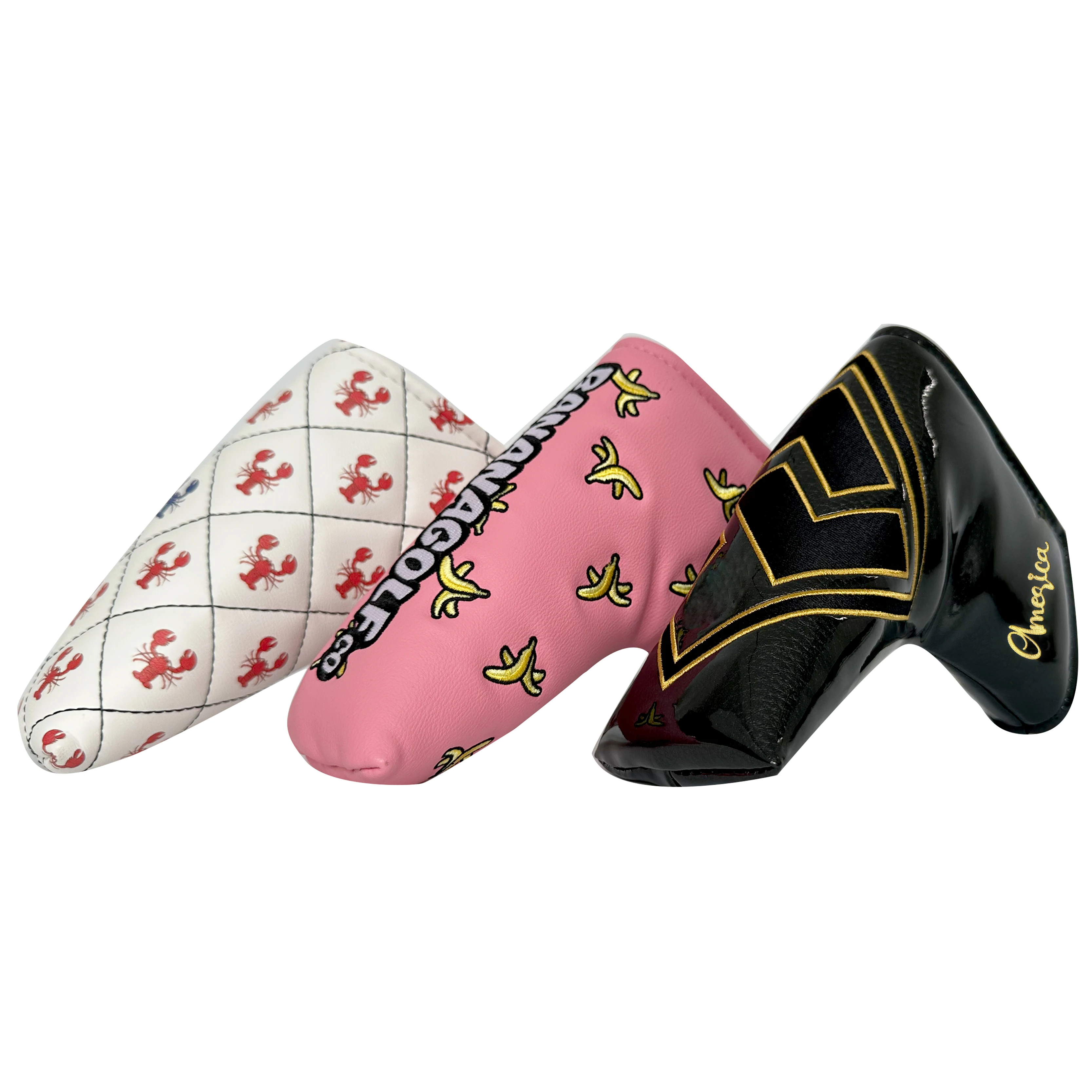 Golf head covers custom high quality PU leather good price golf headcover putter