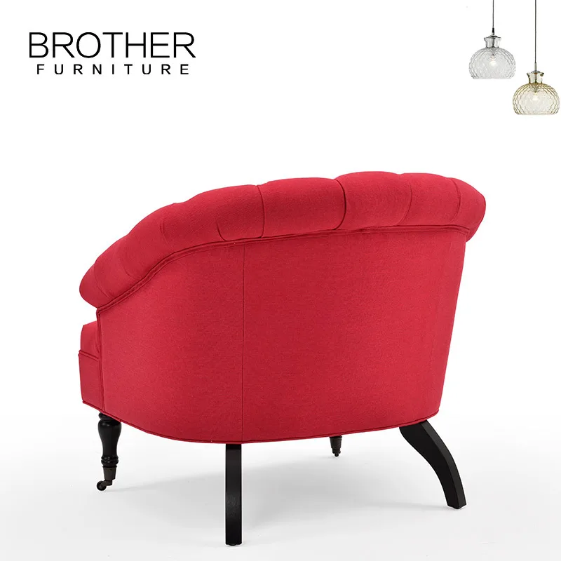 
2020 Hot sale accent lobby sofa design red hotel sofa chair modern living room 