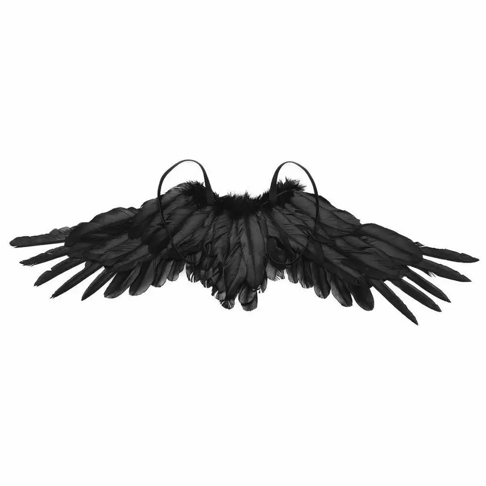 Feather For Dances Halloween  White& Black Angel Wings Stage Shows Masquerade Carnival costume