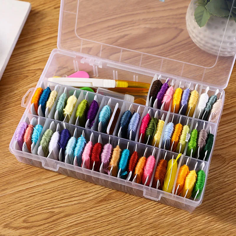 24/36/50/100 Wholesale Embroidery Thread Spool Kit Cross Stitch Thread Tool Organizer Storage Box