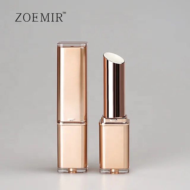 Gold Empty Lip Balm Tube Container Bottom Filling Custom Plastic Lipstick Tubes Filling From Bottom