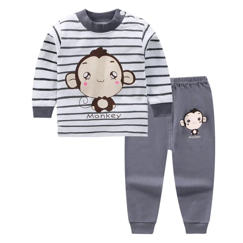 Wholesale Carton Animals Pattern Baby Pajamas Sets Cotton Boys Clothing Sets 2Pcs For 9Month To 11 Years