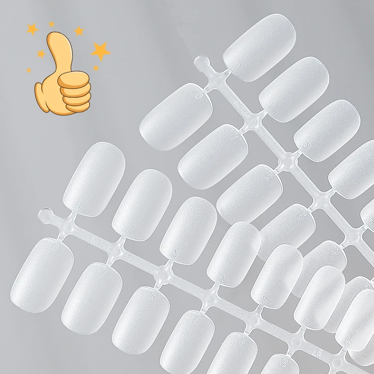 New Full Cover Ultrathin Frosted Nail Tips 240pcs box Extension Tips Coffin Almond Stiletto Short Oval Press On Nails