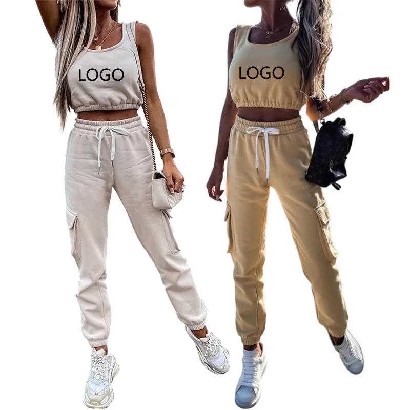 Ladies Jogger 2 Piece Fitness Clothing Sweat Track Suits Jogging Sportsuit Womens Tracksuits