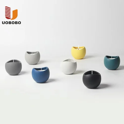 UOBOBO ceramic frosted colour candle jars grey matte unique simple black candle bowl empty nordic
