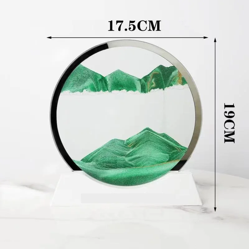 New Arrival Moving Sand Art Picture Round Glass 3d Hourglass In Motion Display