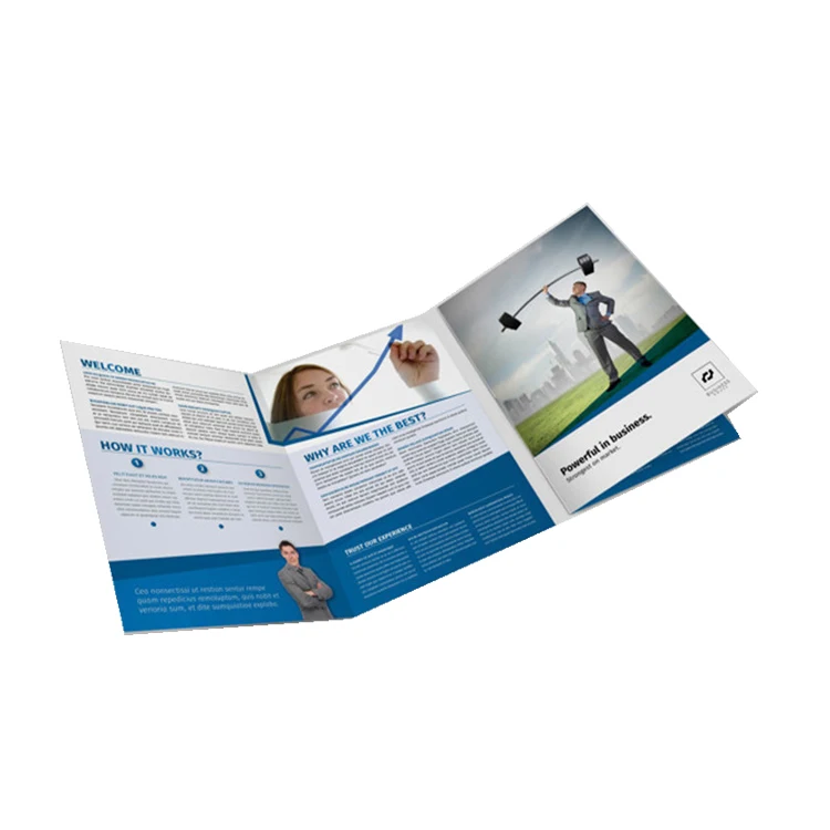  Good Quality OEM New design A4 brochure color printing catalog folded leaflet A5