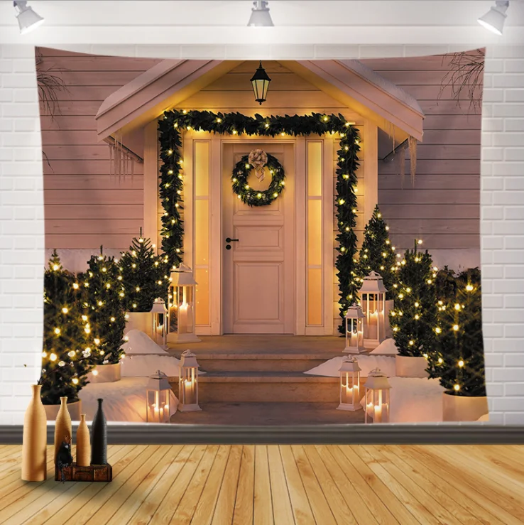 Hot Selling 3d Christmas Tree Sock Tapestry Wall Decor Xmas Wall Hanging Christmas Tapestry