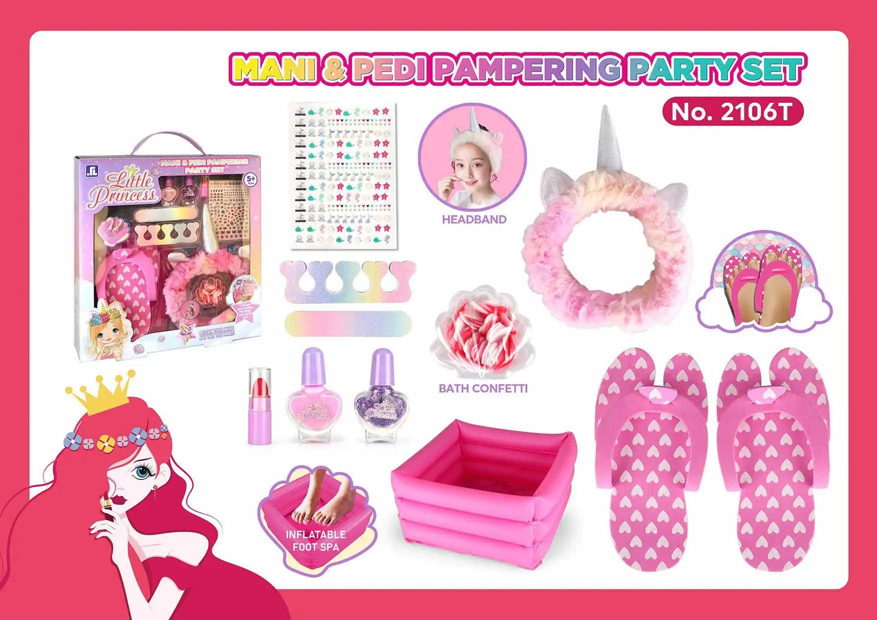 beauty makeup palette mani&pedi pampering party set makeup sets toy girls toys