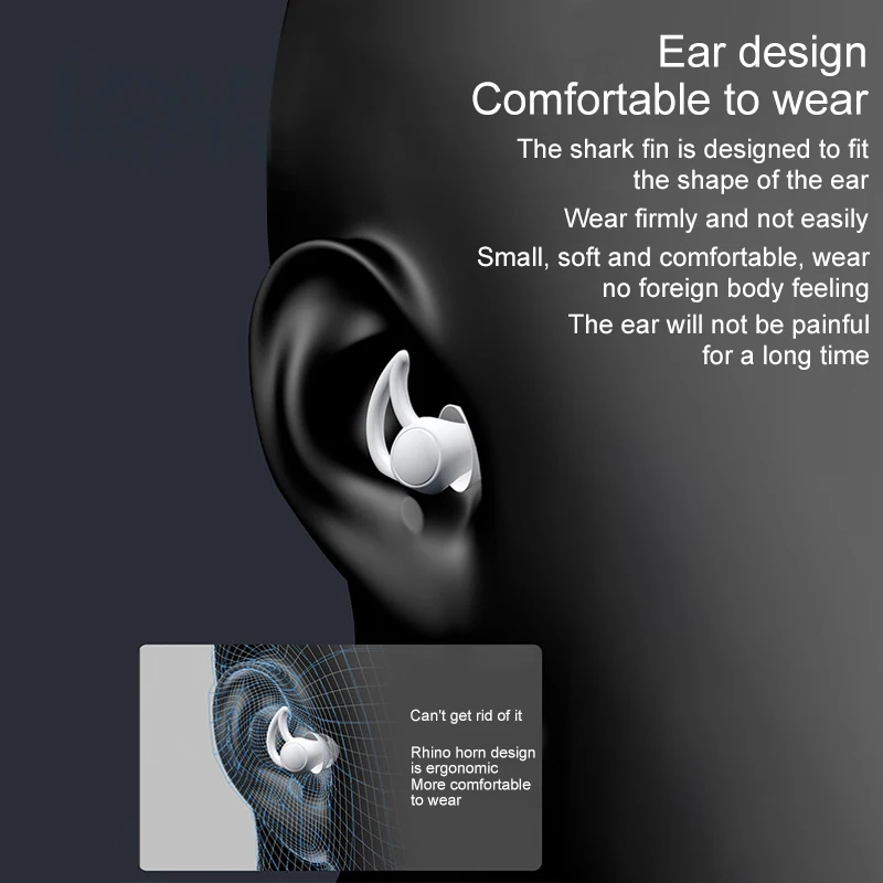 Washable Reusable Flexible Silicone Earplugs Hearing Protection for Sleeping Work