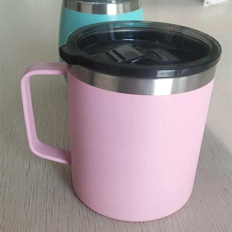  С двойными стенками из нержавеющей стали с вакуумной изоляцией 12oz ручной захват кофейная кружка чашка