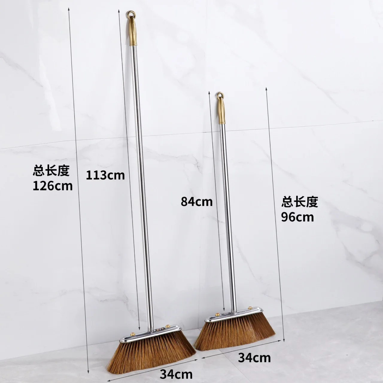 Home Department Store Cleaning stainless steel handle broom Plastic whisk for both wet and dry outdoor durable hair free broom