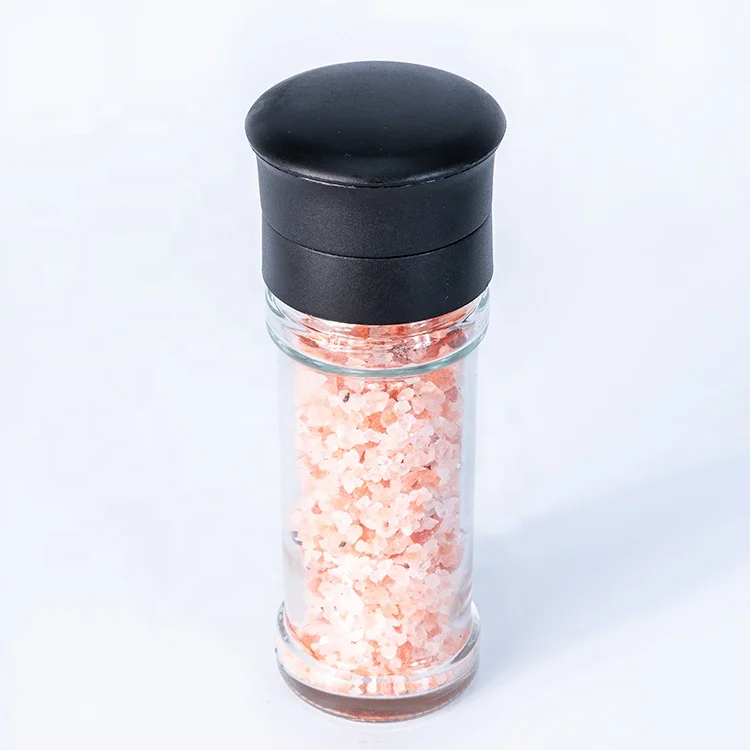 80ml100ml glass spice shaker bottle sea salt and pepper grinder with ceramic grinding core and frosted plastic grinding lid
