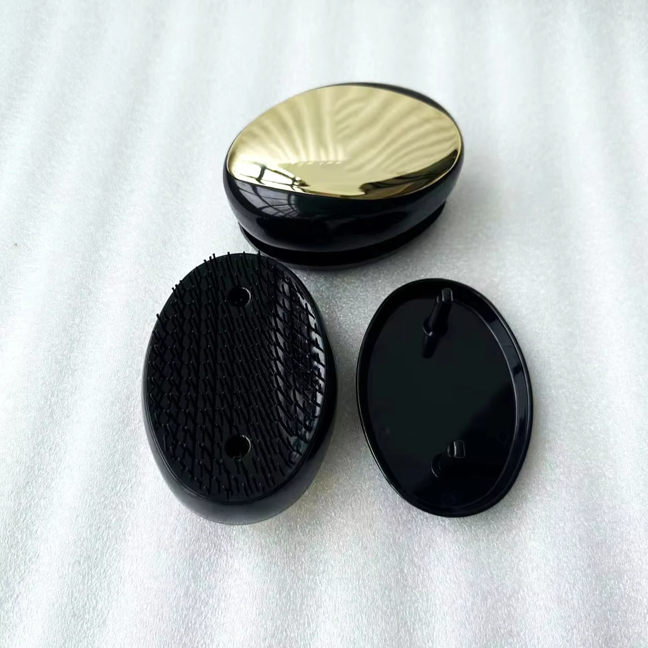 Round Shape Glitter Anti Static Hair Brush Massager Custom Logo Hairbrush Anti-Knotting Smoothing Comb Hair Styling Tools