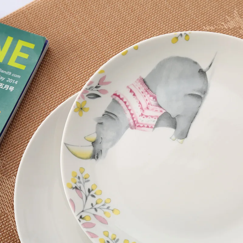 8 And 10 Inches European Style Animal Design Chaozhou Ceramic Dinner Plates & Plate Christmas Ceramic