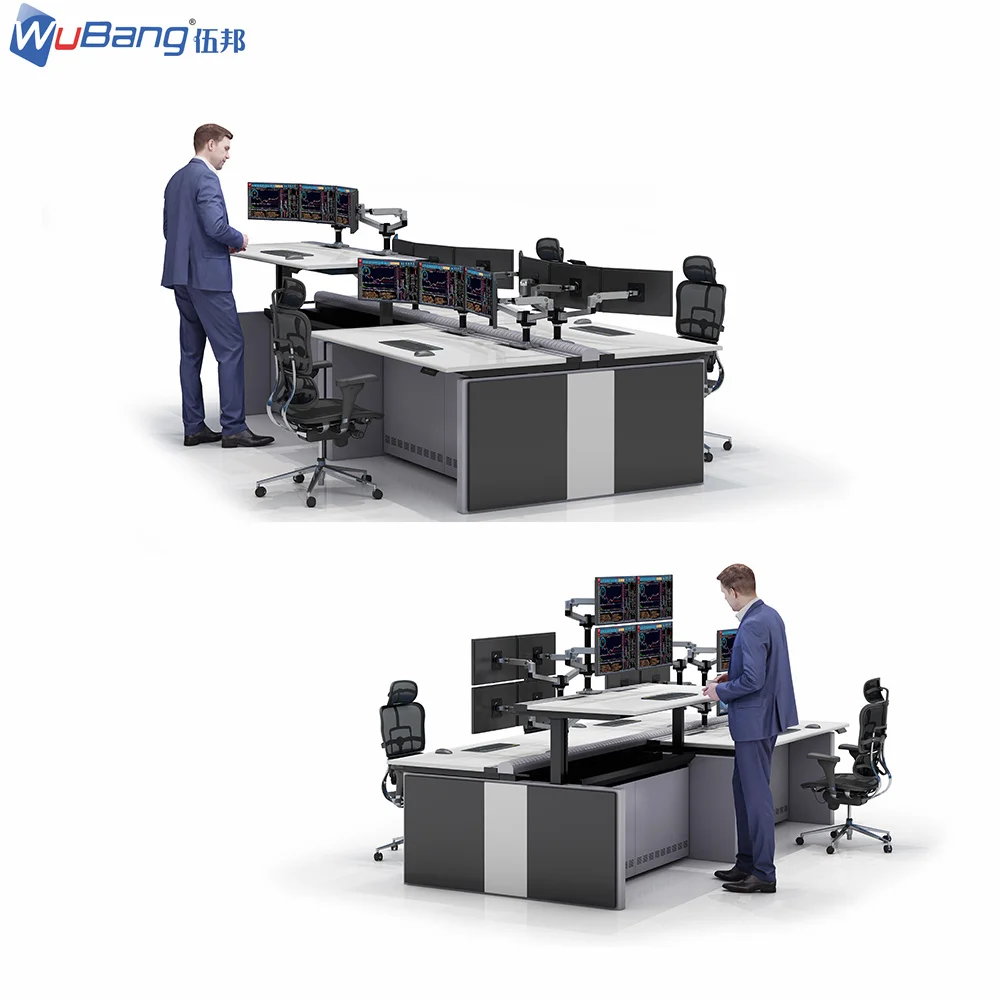 Latest Design Bank Office Furniture Security Control Room Equipment Monitor Operating Ergonomic Workstation Control Room Console