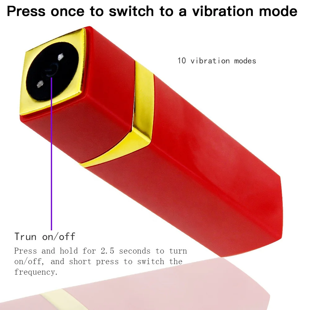 Soft Silicone Waterproof USB Charging Electric 10 Mode Vibrations Lipstick Sucking Vibrator Massager for women