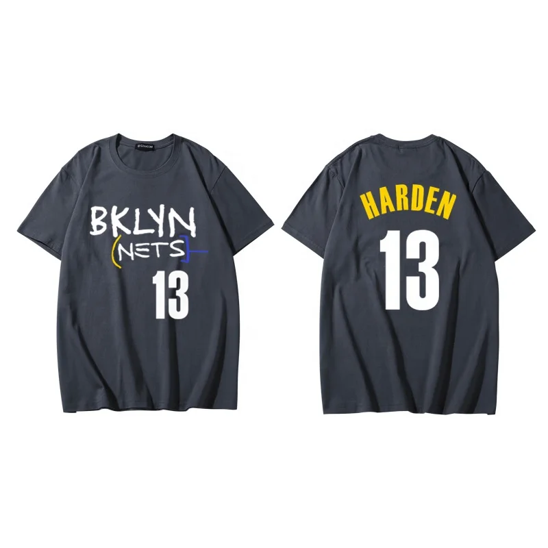 Wholesale Nets City Edition Jersey Short Sleeve Durant Harden Irving Summer Round Neck Cotton Top Basketball Training T-shirt