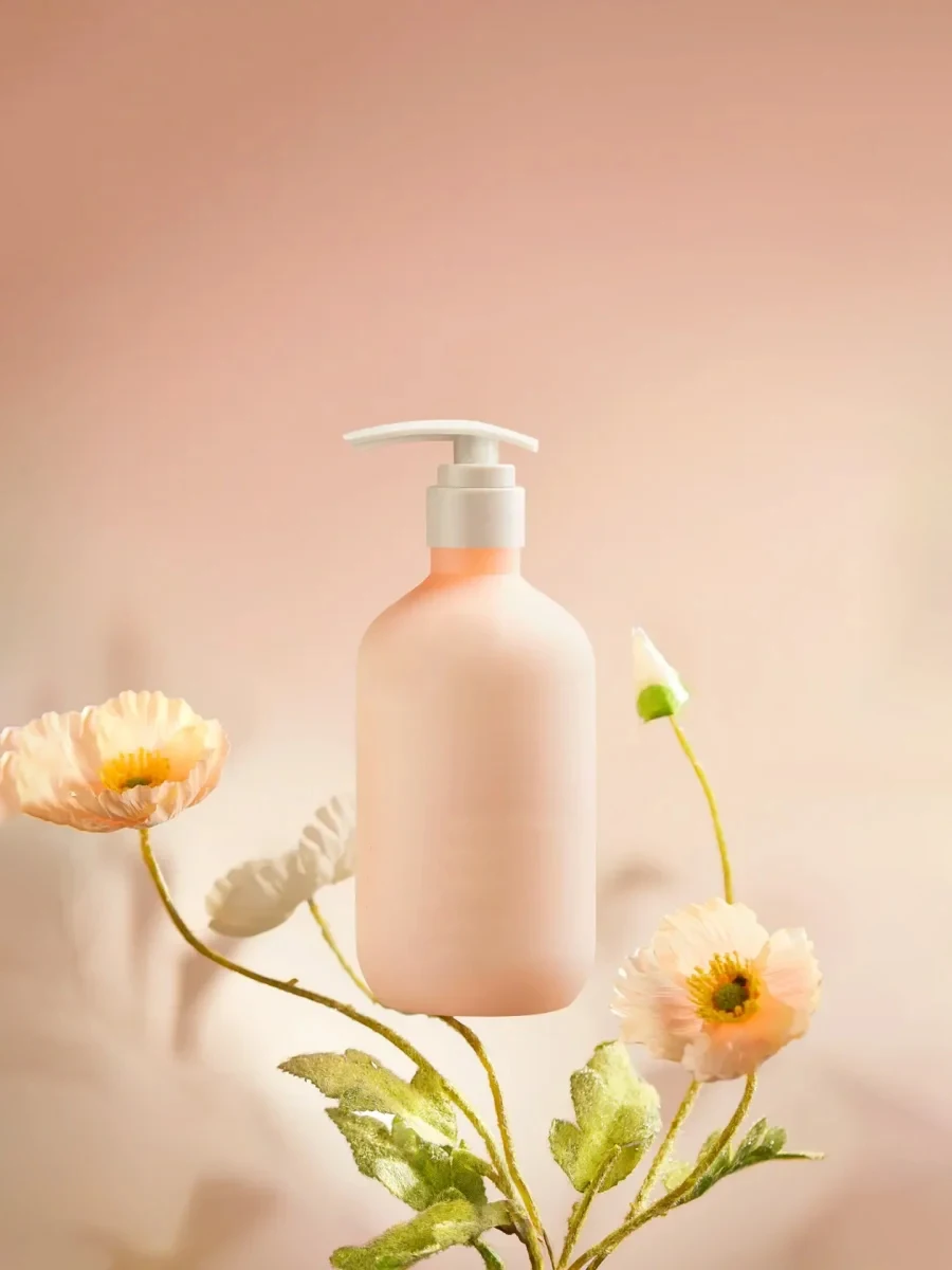 Wholesale 380ml Round Pink Plastic HDPE Shampoo Bottles Hand Sanitizer Soap Soft Touch Empty Container for Body Lotion Bottle