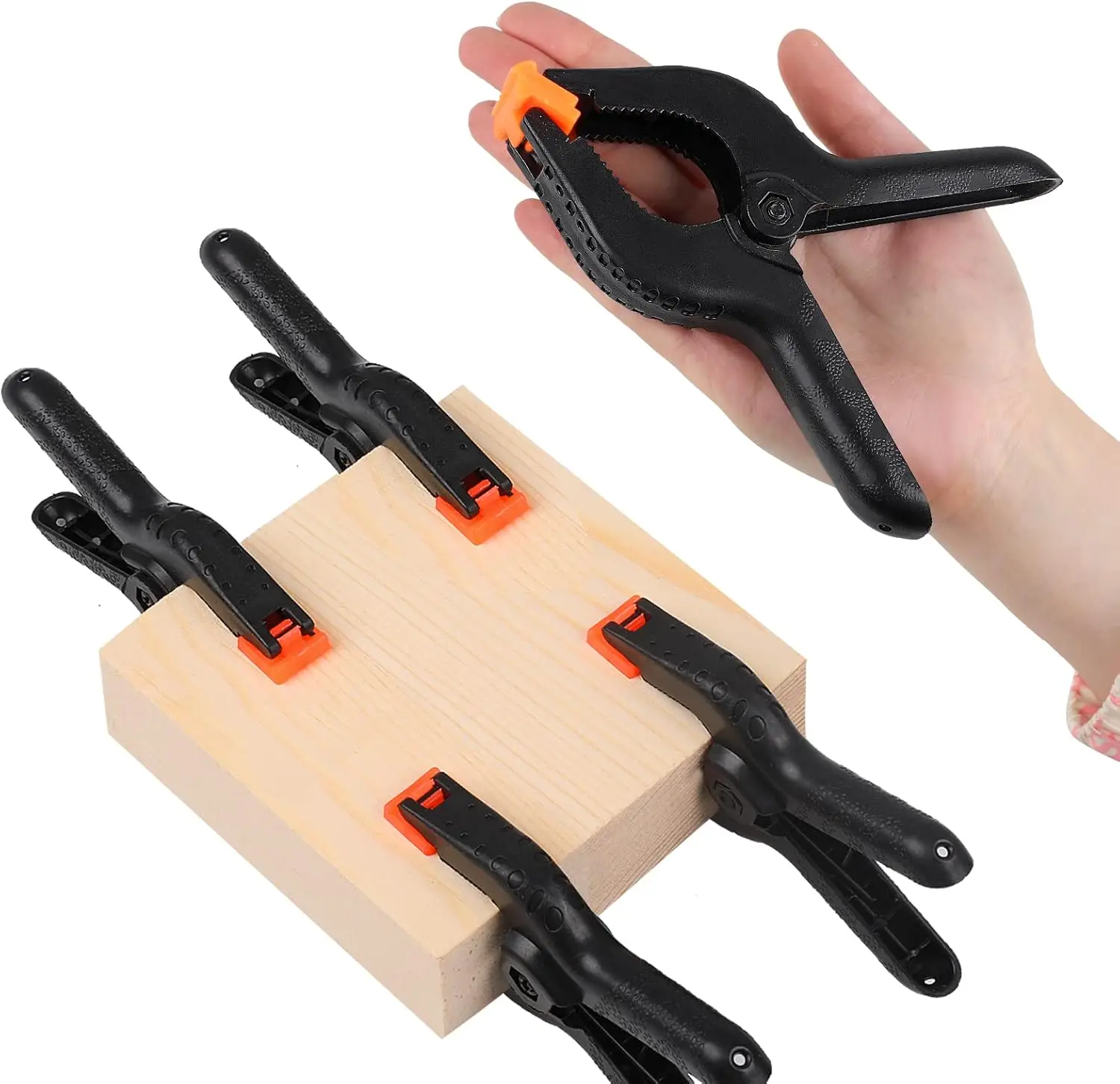4/8/12Pcs Plastic Spring Clamps, 5.25 Inch Small Heavy Duty Clips for Crafts ,Backdrop Stand ,Woodworking, Photography Studios