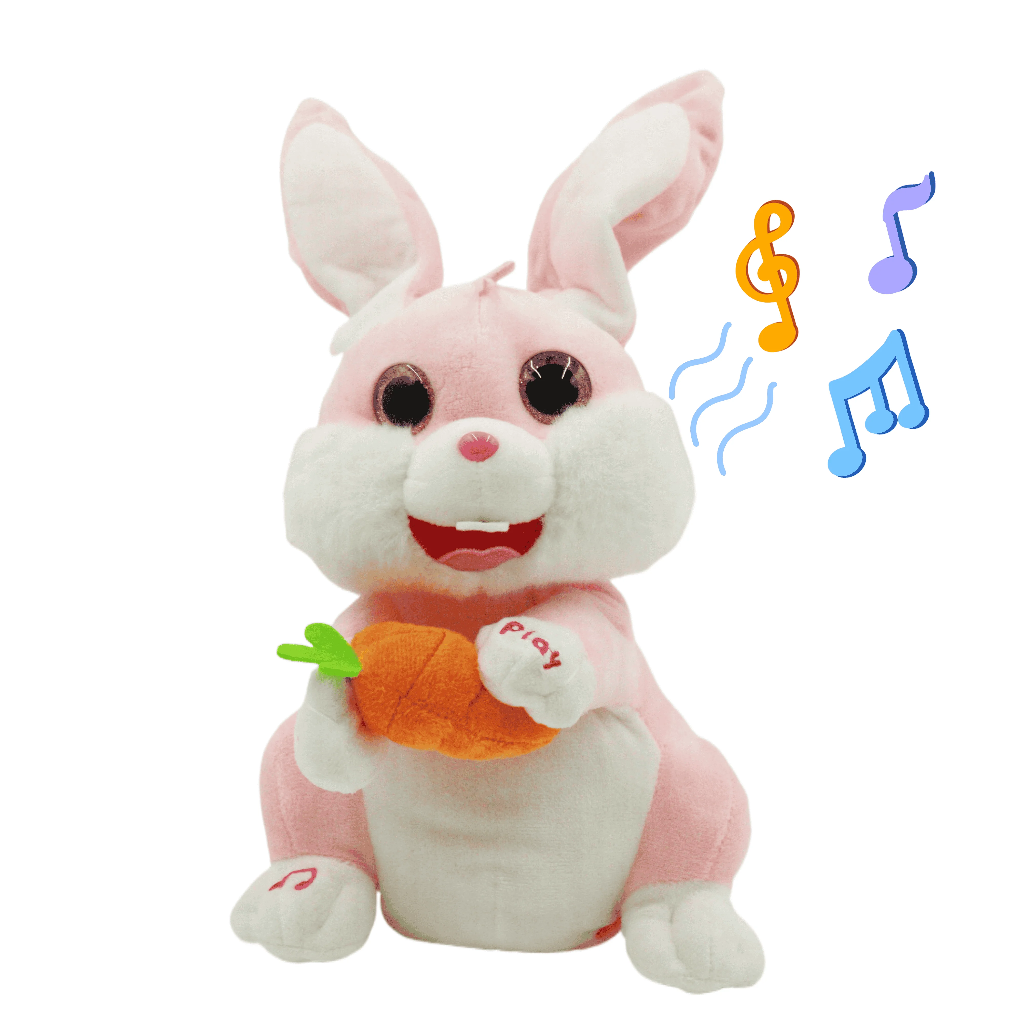 Заводская распродажа Kawaii симуляция peekaboo автоматические игрушки из редиса кролика говорящие электронные плюшевые динамик