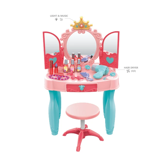 Crown  door opened toys  Kit Kids Table Dresser Jewelry Make Up Toy