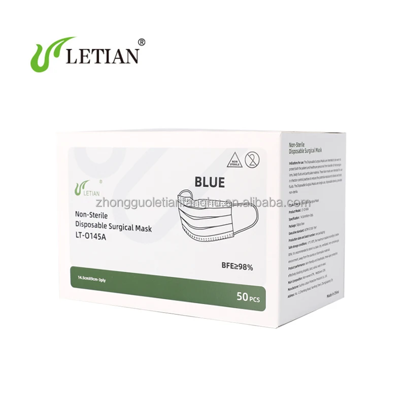 Letian 3ply disposable 50 pcs Kids Adult level 2 face mask Surgical Masks medical dental mask