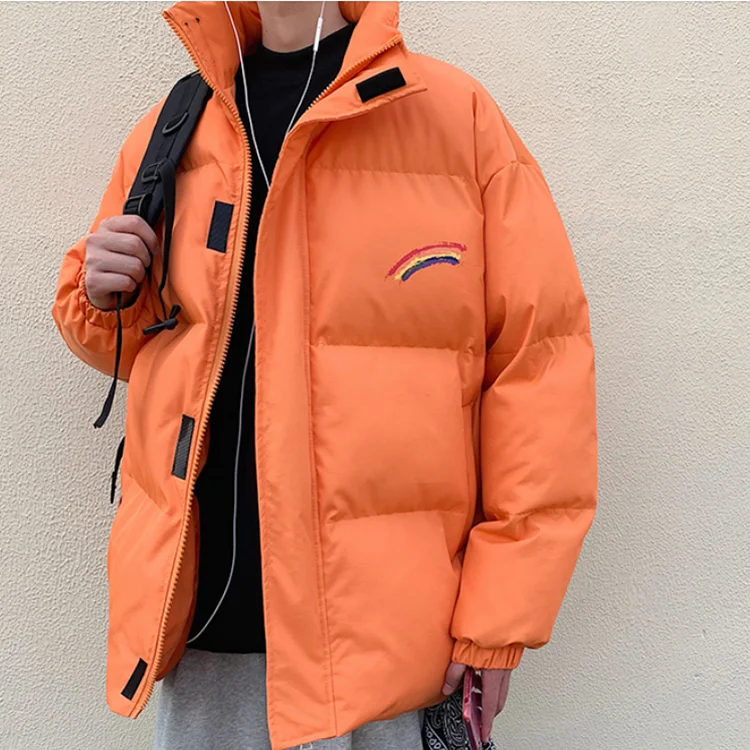 Winter Fashion Raunbow Bubble Down Parka Lightweight Bubble Trench Coat Men Outwear Plus Size Jacket Coat