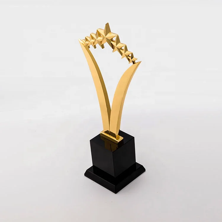 High Quality Gold silver bronze metal customized trophy with personalized logo engraved