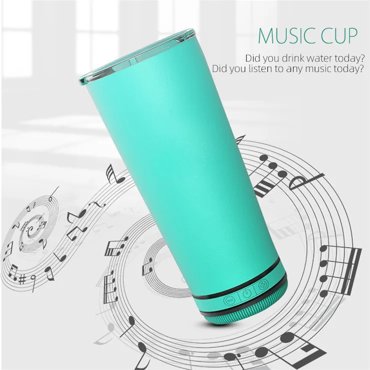 Wireless Double Wall Insulated Stainless Steel Water Bottle with a Speaker 20 Ounce