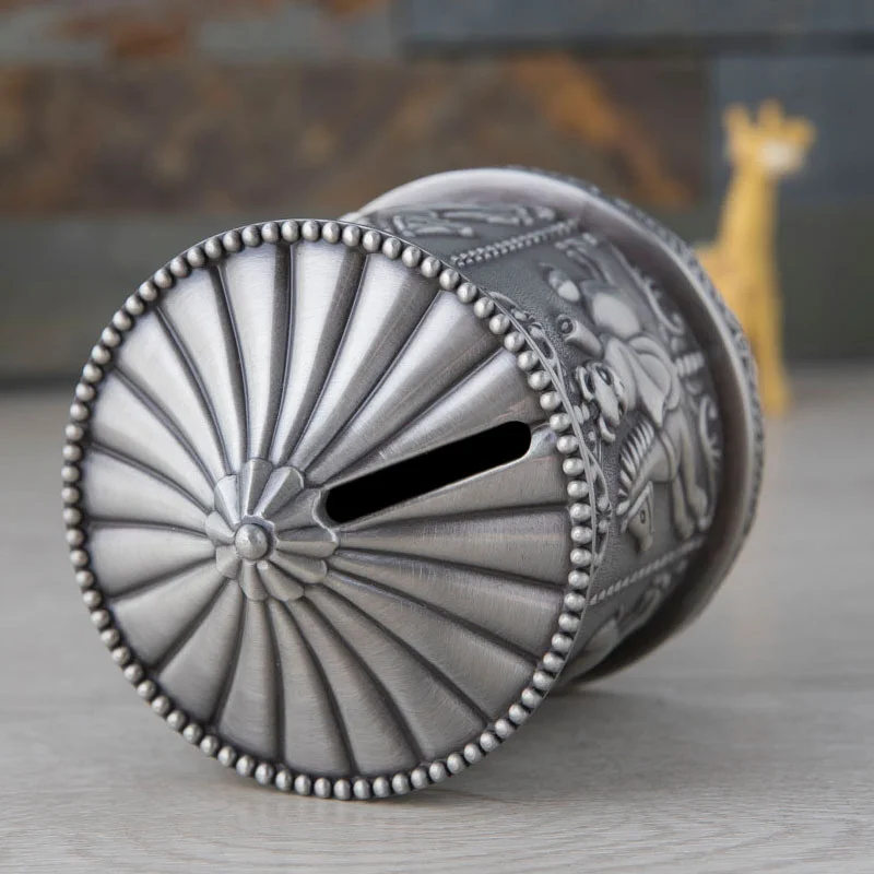 Zinc Alloy Piggy Bank Carousel Metal Crafts Tip Jar Money Box Return Gifts for Kids Birthday